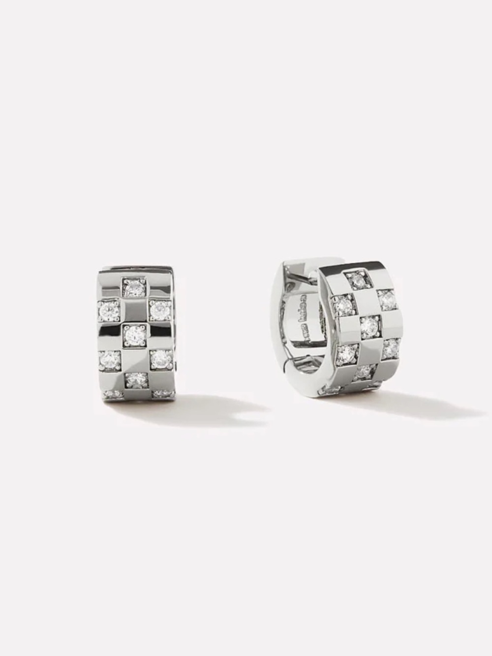 Ana Luisa Eden Silver Pave Hoop Earrings